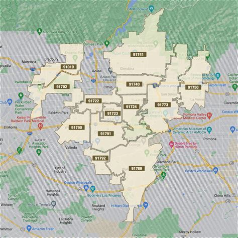 zip code map san gabriel valley